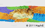 Physical Panoramic Map of Yuanqu, political outside