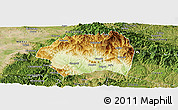 Physical Panoramic Map of Yuanqu, satellite outside
