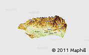Physical Panoramic Map of Yuanqu, single color outside