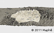 Shaded Relief Panoramic Map of Yuanqu, darken