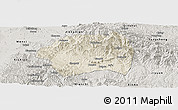 Shaded Relief Panoramic Map of Yuanqu, semi-desaturated