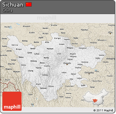 Classic Style 3D Map of Sichuan