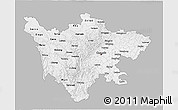 Gray 3D Map of Sichuan, single color outside