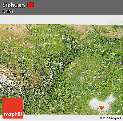 Satellite 3D Map of Sichuan