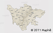 Shaded Relief 3D Map of Sichuan, cropped outside