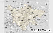 Shaded Relief 3D Map of Sichuan, desaturated