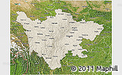 Shaded Relief 3D Map of Sichuan, satellite outside