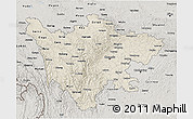 Shaded Relief 3D Map of Sichuan, semi-desaturated