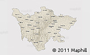 Shaded Relief 3D Map of Sichuan, single color outside