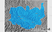 Political 3D Map of Aba, desaturated