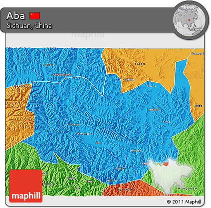 Political 3D Map of Aba