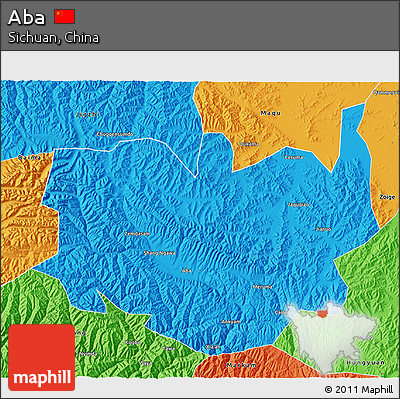 Political 3D Map of Aba