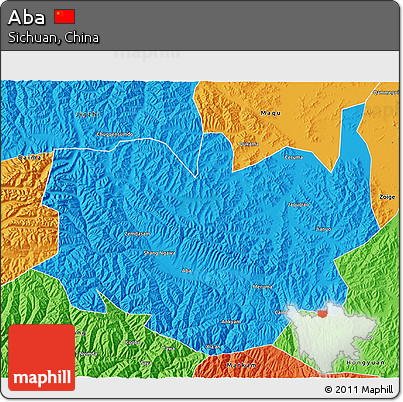 Political 3D Map of Aba