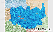 Political 3D Map of Aba, lighten