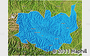 Political 3D Map of Aba, satellite outside