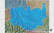 Political 3D Map of Aba, semi-desaturated