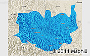 Political 3D Map of Aba, shaded relief outside