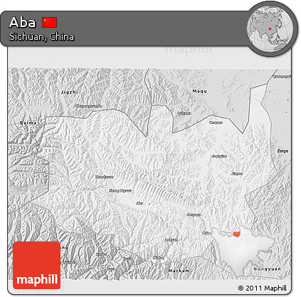 Silver Style 3D Map of Aba