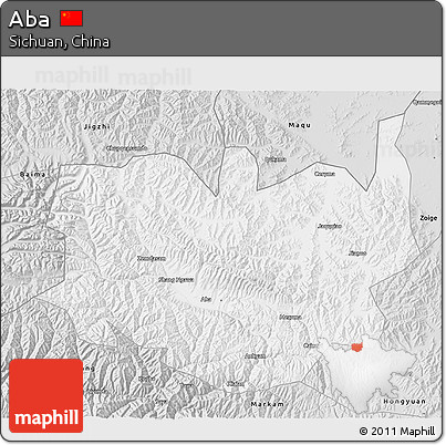 Silver Style 3D Map of Aba