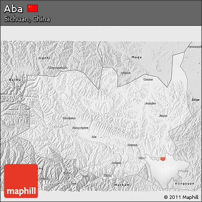 Silver Style 3D Map of Aba