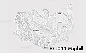 Silver Style 3D Map of Aba, single color outside