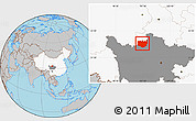 Gray Location Map of Aba, highlighted country, highlighted parent region