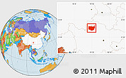 Political Location Map of Aba, highlighted country