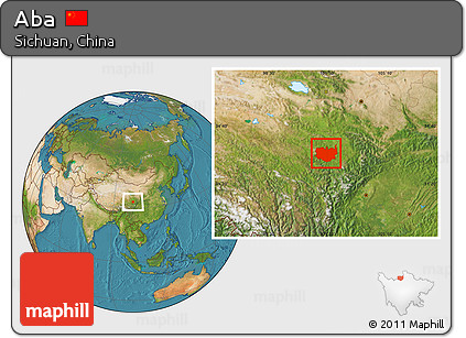 Satellite Location Map of Aba
