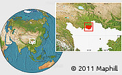 Satellite Location Map of Aba, highlighted parent region