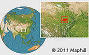 Satellite Location Map of Aba