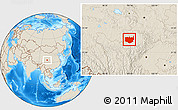 Shaded Relief Location Map of Aba