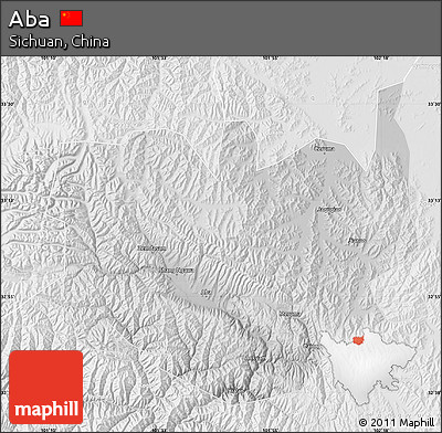 Physical Map of Aba, lighten