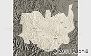 Shaded Relief Map of Aba, darken