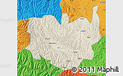 Shaded Relief Map of Aba, political outside