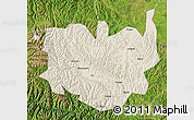 Shaded Relief Map of Aba, satellite outside