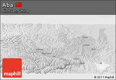 Physical Panoramic Map of Aba, lighten, desaturated