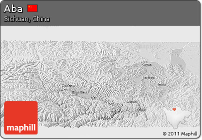 Physical Panoramic Map of Aba, lighten, desaturated