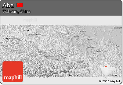 Physical Panoramic Map of Aba, semi-desaturated