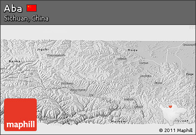 Physical Panoramic Map of Aba, semi-desaturated