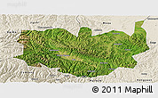 Satellite Panoramic Map of Aba, shaded relief outside