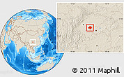 Shaded Relief Location Map of Anyue