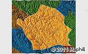 Political 3D Map of Baiyu, darken