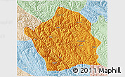 Political 3D Map of Baiyu, lighten