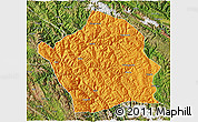 Political 3D Map of Baiyu, satellite outside