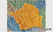 Political 3D Map of Baiyu, semi-desaturated