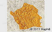 Political 3D Map of Baiyu, shaded relief outside