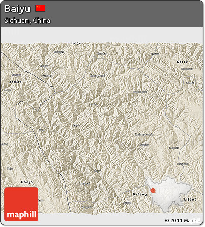 Shaded Relief 3D Map of Baiyu