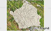 Shaded Relief 3D Map of Baiyu, satellite outside