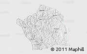 Silver Style 3D Map of Baiyu, single color outside