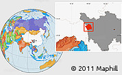 Political Location Map of Baiyu, highlighted country, highlighted parent region